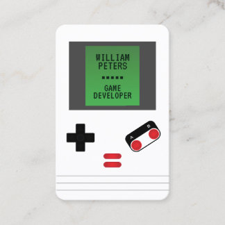 Retro-stijl spelconsole visitekaartje