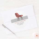 Retro stijl stoel illustratie ronde sticker (Envelop)