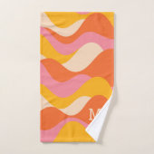 Retro stijl stormachtige golven bad handdoek (Handdoek)