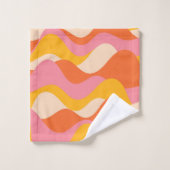 Retro stijl stormachtige golven bad handdoek (Wasdoekje)