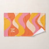 Retro stijl stormachtige golven bad handdoek (Handdoek)