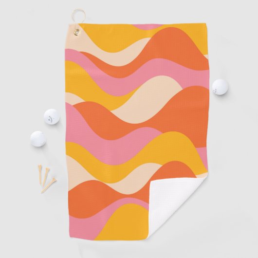 Retro stijl stormachtige golven golfhanddoek (Insitu)