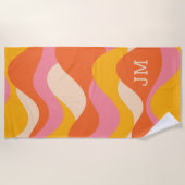 Retro stijl stormachtige golven strandlaken (Voorkant)