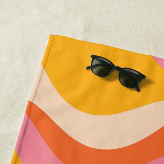 Retro stijl stormachtige golven strandlaken (In situ)