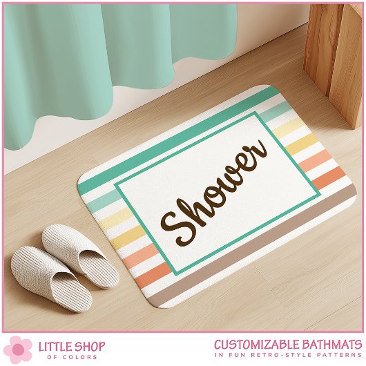 Retro-stijl streeppatroon aanpasbaar badmat