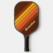 Retro Stijl Strepen met Naam Pickleball Paddle (Voorkant)
