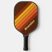 Retro Stijl Strepen met Naam Pickleball Paddle (Achterkant)