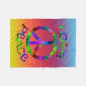 Retro stijl Stropdas-Dye Vrede en Liefde Fleece Deken (Voorkant (Horizontaal))