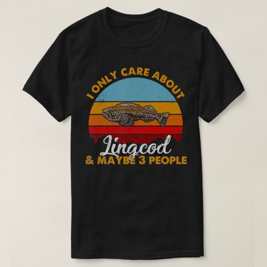 Retro stijl Sunset Lingcod T-shirt (Design voorkant)