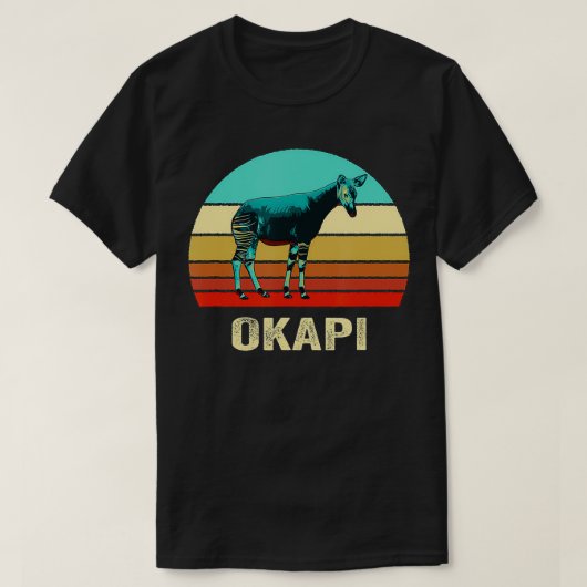 Retro stijl Sunset Okapi T-shirt (Design voorkant)