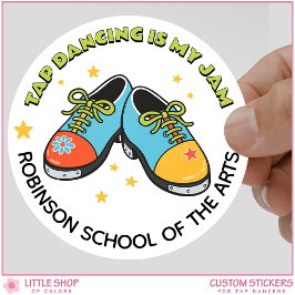 Retro stijl tapdansen is mijn ding aanpasbaar ronde sticker