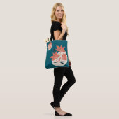 Retro stijl tote borden bag (Op model)
