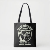 Retro-stijl Tropical-Location Career Conference Tote Bag (Voorkant)