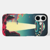 Retro stijl UFO maken contact Case-Mate iPhone Case (Achterkant (horizontaal))