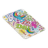 Retro-stijl van de 1960s voor vrede, liefde en vre magneet (Rechterzijde)