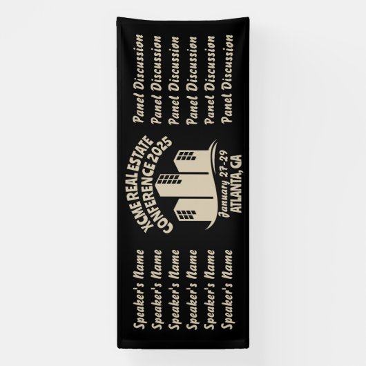 Retro-stijl vastgoedconferentie spandoek (Verticaal)