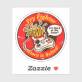 Retro Stijl Vechtspel & Franse Frietjes Ontwerp Sticker (Vel)