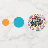 Retro Stijl Verjaardagsfeestje Confetti (Voorkanten)