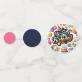Retro Stijl Verjaardagsfeestje Confetti (Achterkanten)