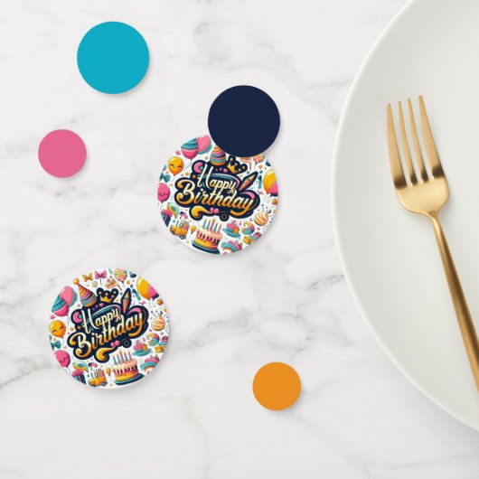 Retro Stijl Verjaardagsfeestje Confetti (Groep)