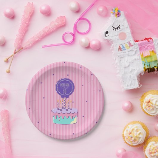 Retro stijl verjaardagsfeestje Papier Bord (Feest)