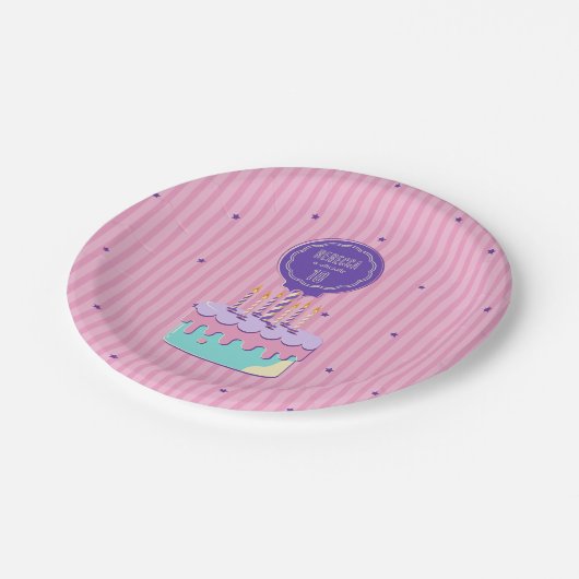 Retro stijl verjaardagsfeestje Papier Bord (Gekanteld)