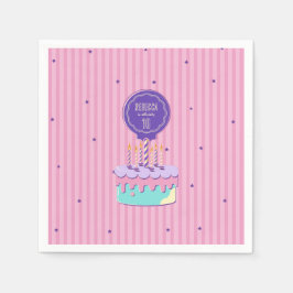 Retro stijl verjaardagsfeestje servet