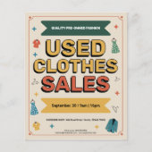Retro-Stijl - Verkoop van Gebruinde Kleding  Flyer (Voorkant)