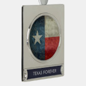 retro-stijl versiering Texas State flag retro Verzilverd Banner Ornament (Rechts)