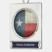 retro-stijl versiering Texas State flag retro Verzilverd Banner Ornament (Links)