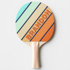Retro stijl vette strepen met naam tafeltennisbatje