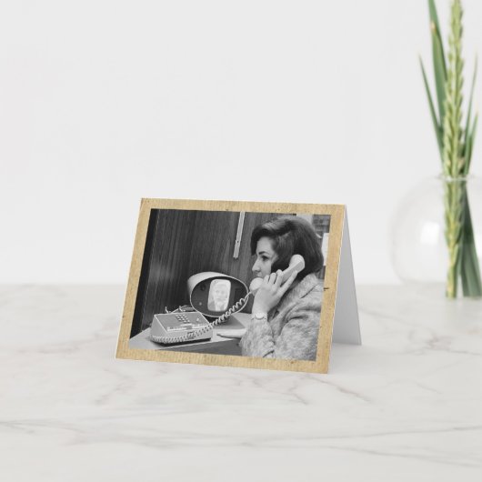 Retro-stijl "Video Telefoongesprek" Opmerking Kaar Notitiekaartje (Voorkant)