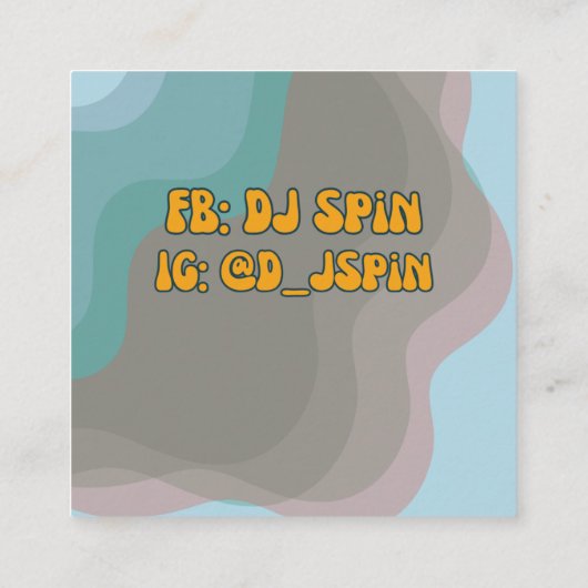 retro stijl vierkant Visitekaartje (Achterkant)