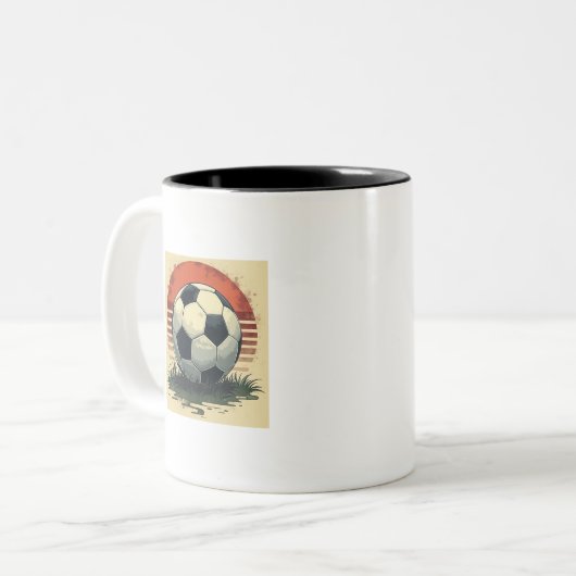 Retro stijl voetbal mok Cup (Voorkant links)