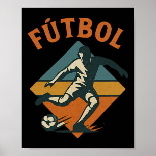 Retro stijl voetbalenthousiast vintage poster
