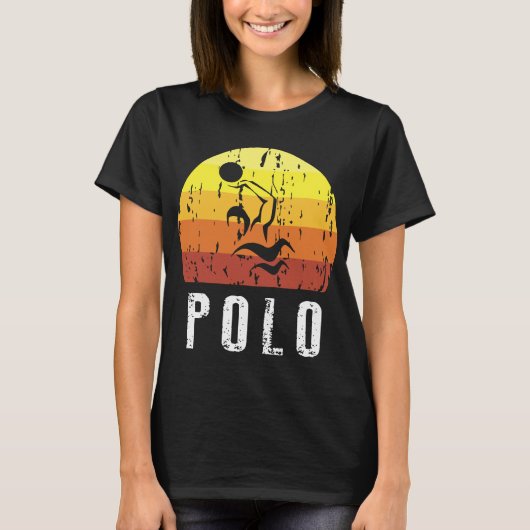 Retro Stijl Water Polo Silhouette retro t- (Voorkant)
