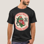 Retro Stijl Watermeloen Schijf met Controller T-shirt (Voorkant)