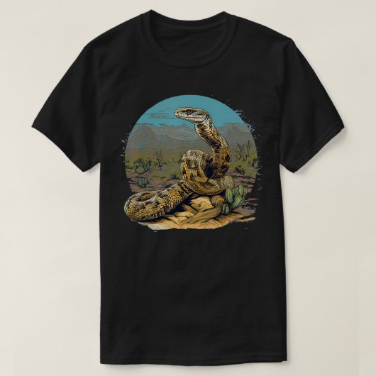 Retro Stijl Westerne Diamondback Rattlesnake T-shirt (Design voorkant)