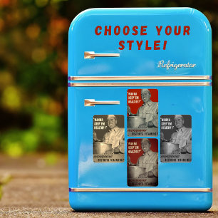 Retro  stijl WWII Gezond eten koken Magneet