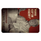 Retro  stijl WWII Gezond eten koken Magneet (Horizontaal)