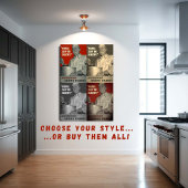 Retro  stijl WWII Gezond eten koken Poster