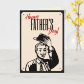 Retro Stijl Zalige Vaderdag Kaart (Gele Bloem)