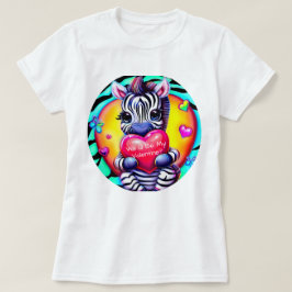 Retro stijl Zebra Valentijn T-shirt