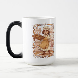 Retro Stijl Zoete Banketbakker Bakillustratie Magische Mok