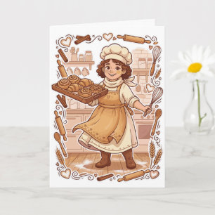 Retro Stijl Zoete Banketbakker Bakkerij Illustrati Kaart