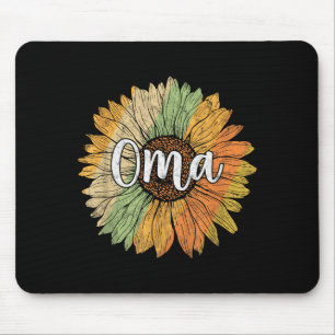Retro stijl zomer zonnebloem grafisch voor oma muismat