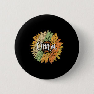 Retro stijl zomer zonnebloem grafisch voor oma ronde button 5,7 cm