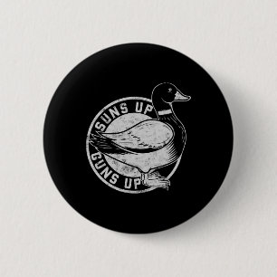 retro stijl zonnen omhoog grappige eendenjacht ronde button 5,7 cm