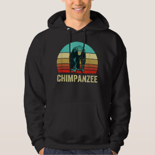Retro Stijl Zonsondergang Chimpansee Hoodie