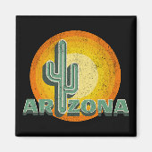 Retro stijl zonsondergang met Arizona tekst ontwer Magneet (Voorkant)